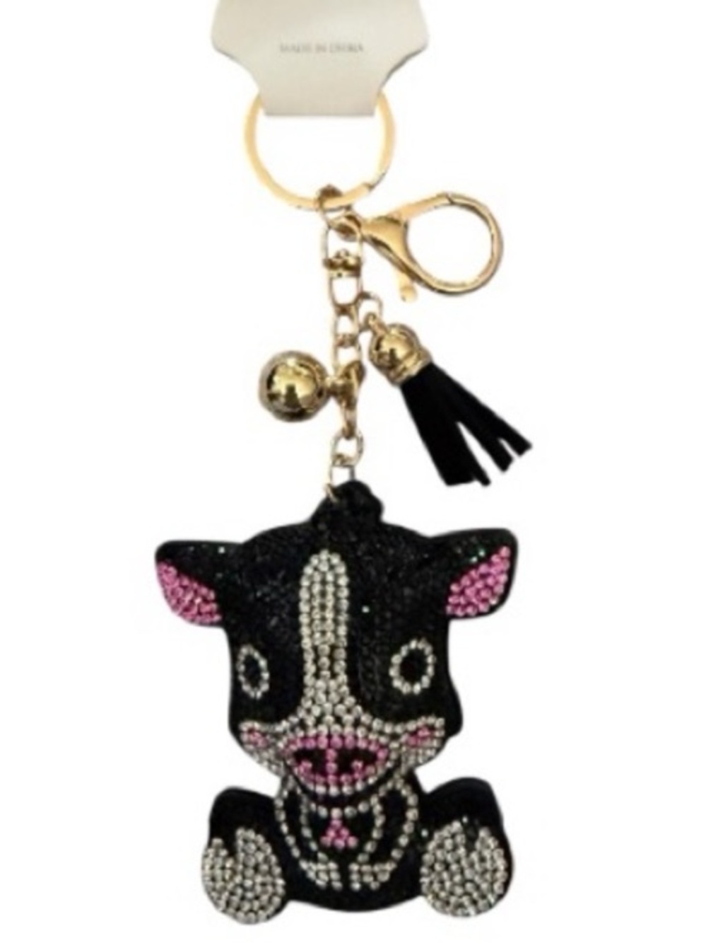 Cow purse/bag charm Keychain w/tassel
